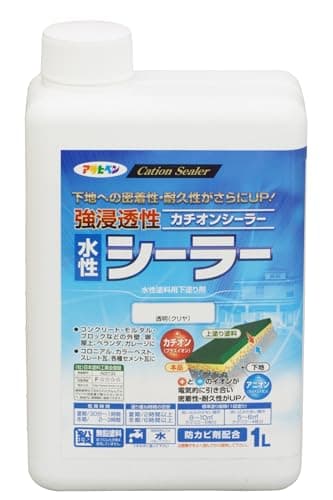 アサヒペン 塗料 ペンキ 水性 強浸透性水性シーラー 1L 透明 クリヤ 1回塗り 下塗り 下地補強 密着性向上 ヤニ止め アク止め 日本製
