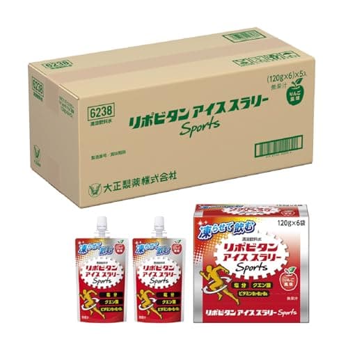 リポビタンアイススラリーSportsりんご風味 120g×30個 大正製薬 【熱中症対策に】クエン酸・ビタミンB群配合/ランニング ゴルフ 野球 サッカー バスケあらゆるスポーツ/高温多湿な屋内外作業/体の芯から冷やすアイススラリー