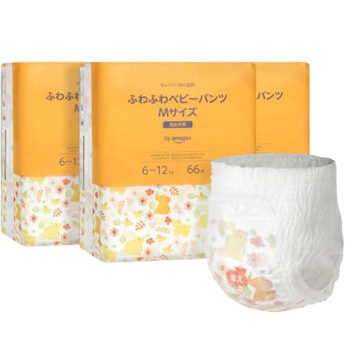 by Amazon ふわふわベビーパンツ おむつ Mサイズ 66枚×3パック 日本製