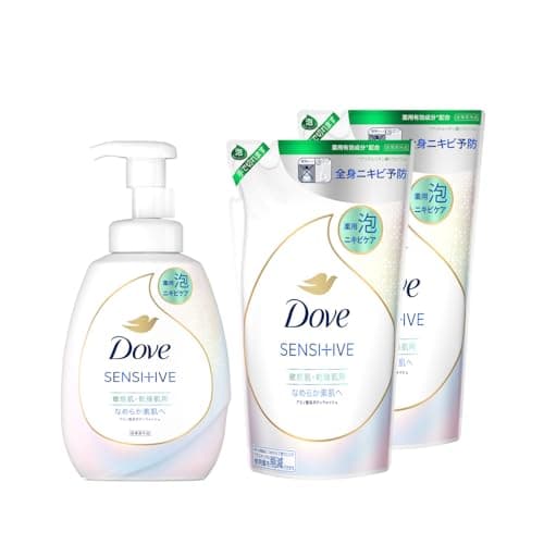 Dove(ダヴ) ビューティーモイスチャー 泡ボディウォッシュ 薬用 ニキビケア なめらか素肌 本体+詰め替え用 540g+430g×2個 ボディソープ