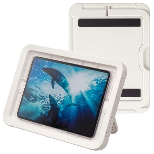 リズム(RHYTHM) タブレット 防水ケース 【 日本製 】 防水 IPX7 相当 お風呂 OK 角度調節可能な収納 スタンド ・ 壁掛け 背面 マグネット 白色 23.7x32.2x3.2cm Made in Japan「MAGCASE T」 9YY019RH03