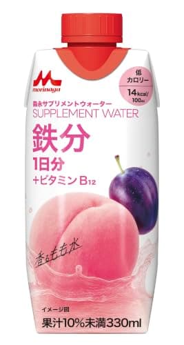 森永乳業 鉄分 紙パック 330ml 12本 サプリメントウォーター もも ピーチ ビタミン 飲み物 常温保存 水分補給 ドリンク