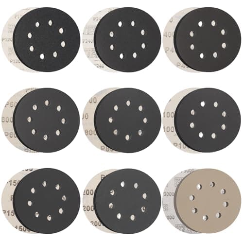 MORLARCO ランダムサンダー ペーパー 125mm 耐水ペーパー 120～3000番 45枚入セット サンダー ペーパー マジック式