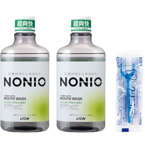 【Amazon.co.jp限定】NONIO(ノニオ) マウスウォッシュ 超爽快タイプ スプラッシュシトラスミント 600ml×2個 +ミニリンス80ml×2個 [医薬部外品] 洗口液 口臭原因菌を殺菌 アルコール配合
