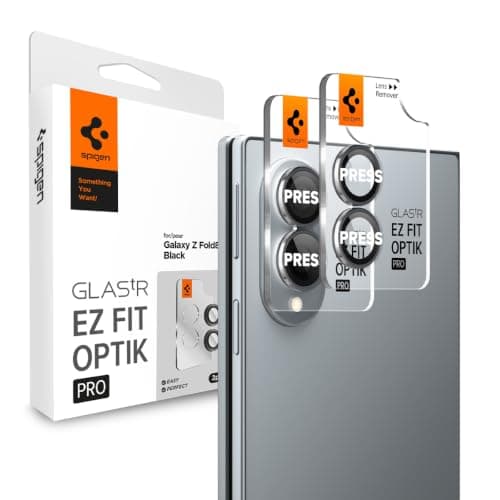 Spigen Galaxy Z Fold8 カメラ保護フィルム 2枚入 9H硬度 強化ガラス 貼り付けキット付き レンズプロテクター Optik Pro AGL11761 (ブラック)