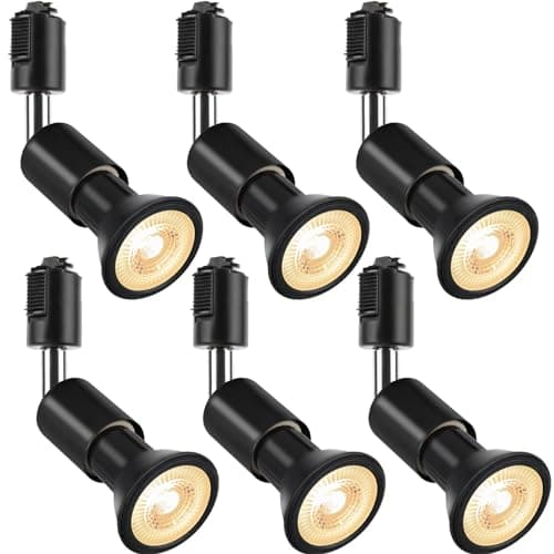 szbritelight スポットライト e26 ダクトレールライト LED電球付き ダクトレール 照明 (ブラック, 電球色 6個セット)