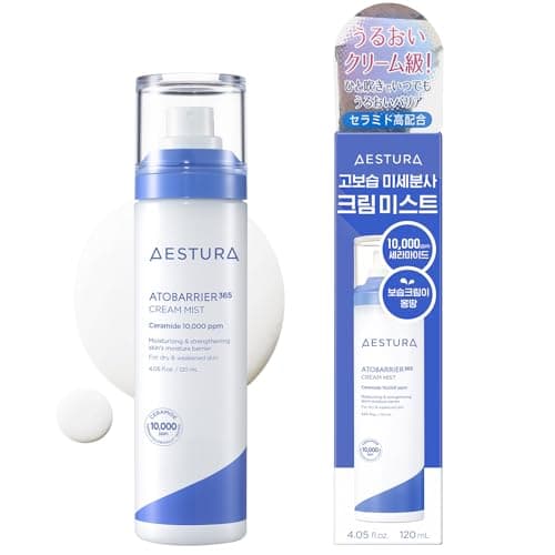 【AESTURA】 アトバリア365 クリームミスト 韓国コスメ 保湿クリーム スキンケア 乾燥肌 敏感肌 無香料 無着色 セラミド 低刺激 ダーマコスメ (80ml) (ミスト 120mL)