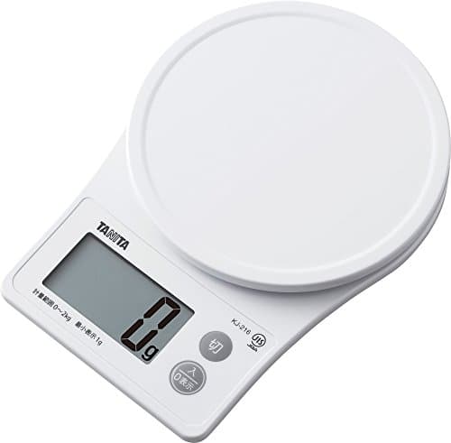 タニタ クッキングスケール キッチン はかり 料理 デジタル 2kg 1g単位 1秒起動 1秒計測 ホワイト KJ-216 WH ピタッとはかれる