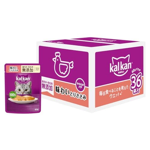 カルカン パウチ やわらかパテ 成猫用 60g×36袋 着色料・発色剤 無添加 味わいとりささみ ウェットフード キャットフード 総合栄養食 水分補給