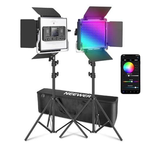 NEEWER 660 PRO RGB LEDビデオライト 撮影用ライト スタンド付属 2パック APP制御