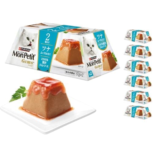 モンプチ ジェムズ ツナ ムース仕立て とろける贅沢ジュレソース 57ｇｘ2食ｘ6個 キャットフード ウェット