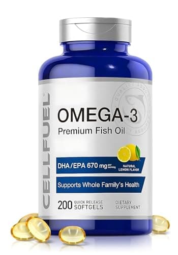 高濃度 DHA EPA 670mg オメガ3 830mg/2粒 200粒入【100日分】レモンオイル＆ビタミンE. 大容量 レモン味 CoA分析証明書取得 CELLFUEL from N.Y. (1本200粒)
