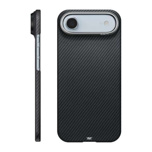 【0.88mm極薄】PITAKA iPhone Air用ケース 20g軽量 600Dアラミド繊維製 薄型 耐衝撃(600D 黒/グレー)