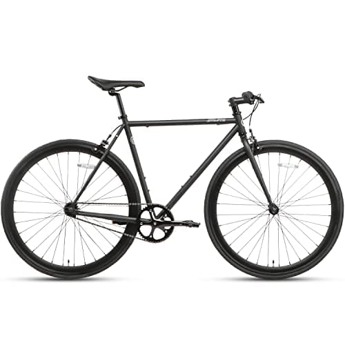 【AVASTA】Loop ピストバイク固定ギア自転車 フィクスギアバイクFIXEDBIKE フリップフロップハブ flip flop hub 前後輪キャリパーブレーキ付き フリー/固定ギア 通勤通学街乗り700×28cタイヤ 艶消しブラック フレームサイズ500mm