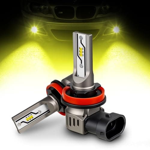 SEALIGHT フォグランプ h11 h8 led フォグ ledフォグライト 黄色 バルブ 30W*2 3000K IP68防水 高輝度 10000LM キャンセラー内蔵 無極性 12v 車検対応 電球交換 ファンレス h11 led フォグランプ 50000時間以上寿命 2個セット 2年保証 F5-H11 イェロー【スタンダードモデル】