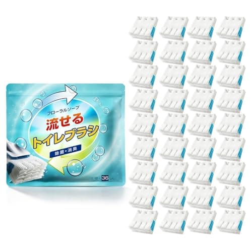 【工場直営！お得な一品】流せるトイレブラシ 付け替え用 (36個) フローラルソープの香り トイレ掃除 トイレ洗剤 トイレブラシ 使い捨て 洗剤 汚れが落ちる シート 道具 用具