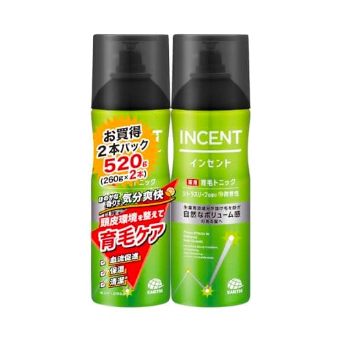 インセント薬用育毛トニック 微香性(シトラスリーフの香り) 【医薬部外品】 260g×2本 男性向け 育毛剤