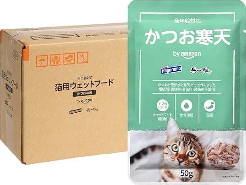 by Amazon はごろも 無一物 寒天ゼリー パウチ かつお 【国産】 50g × 30個 - キャットフード ウェット ケース販売