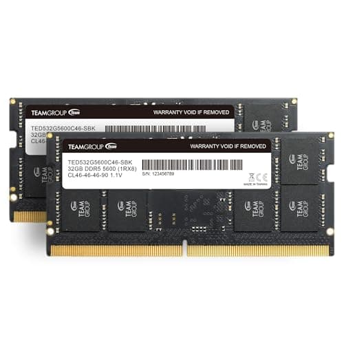 TEAMGROUP (旧称 Team) ノートPC用メモリ DDR5 5600MHz 64GB (32GBx2枚) SODIMM PC5-44800 CL46 1.1V JEDEC準拠 ELITEシリーズ【TEAMジャパン 国内正規品・メーカー無期限保証】TED564G5600C46ADC-S01