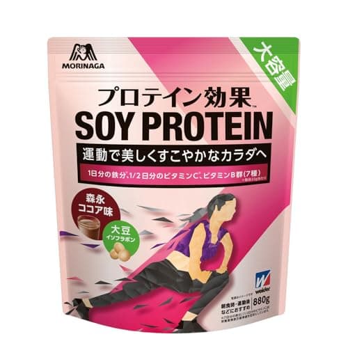 プロテイン効果<森永ココア味> 880g ×1個 森永製菓 ウイダー ソイ イソフラボン 鉄分 ビタミンC 国産【Amazon.co.jp限定】
