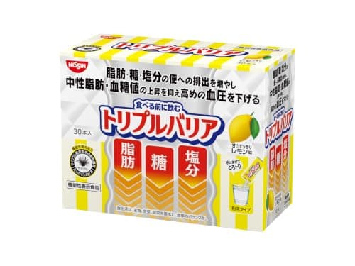 日清食品 トリプルバリア [ 機能性表示食品 ] 脂肪 糖 塩分対策に 甘さすっきりレモン味 30本入