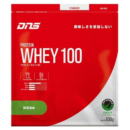 DNS プロテイン ホエイ100 抹茶風味 630g 国内製造 水で飲める プロテイン WPC ホエイたんぱく質 筋トレ
