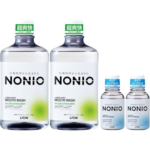 【Amazon.co.jp限定】NONIO(ノニオ) [医薬部外品] マウスウォッシュ スプラッシュシトラスミント 1000ml×2個 +ミニリンス80ml×2個 洗口液 アルコール配合 口臭原因菌を殺菌 超爽快タイプ