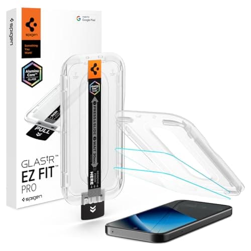 Spigen【Made for Google 公式認定】Pixel 10a 強化ガラスフィルム 2枚入 10H+硬度 貼り付けキット付き 指紋認証対応 飛散防止 指紋防止 撥油加工 ピクセル10a 保護フィルム EZ Fit Pro AGL11364 (クリスタル・クリア)
