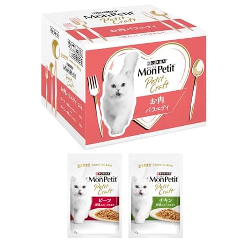 モンプチ プチクラフト パウチ お肉バラエティ 24袋入 【Amazon.co.jp限定】キャットフード ウェット