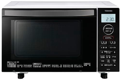 TOSHIBA(東芝) オーブンレンジ 18L ER-X18(W) ホワイト 250℃ 1段調理 フラットテーブル 電子レンジ microwave 温度センサー トースト機能付き 簡単お手入れ 小型 一人暮らし 新生活 新社会人 入学・入園