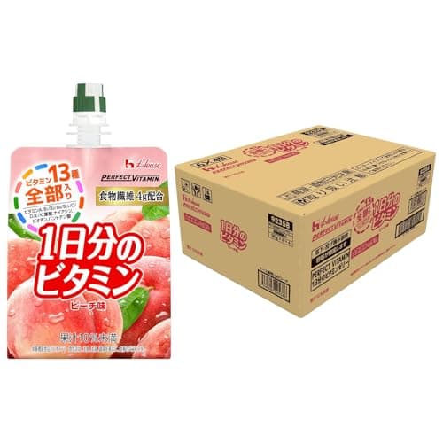 PERFECTVITAMIN Perfect Vitamin 1日分のビタミンゼリー 食物繊維 ピーチ味 180g ×24袋 ハウスウェルネスフーズ