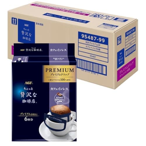 AGF ちょっと贅沢な珈琲店 プレミアムドリップ カフェインレス 6袋×6箱 【 ドリップコーヒー 】【 デカフェ 】
