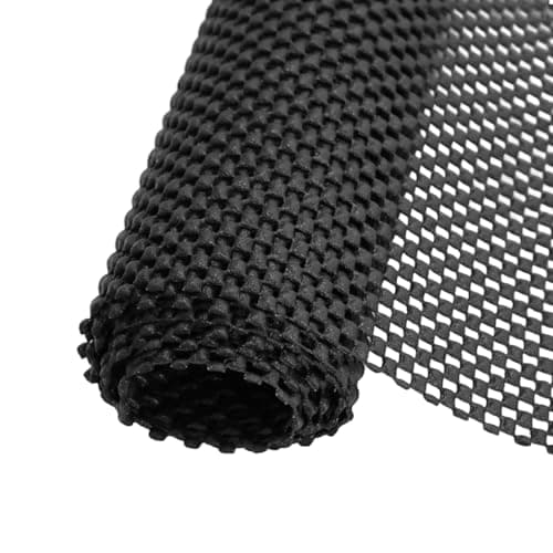 滑り止めマット 90×100 静音 変形しない 耐久 PVC ブラック 黒 厚手 多用途 キッチンマット ダイニング 洗面所マット 床 (ブラック)