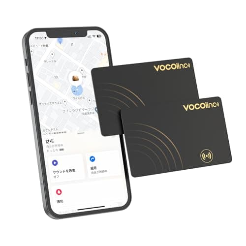 VOCOlinc エアタグ カード型 （2枚セット）財布用 超薄(0.16cm) （Apple「探す」のみ対応 ）