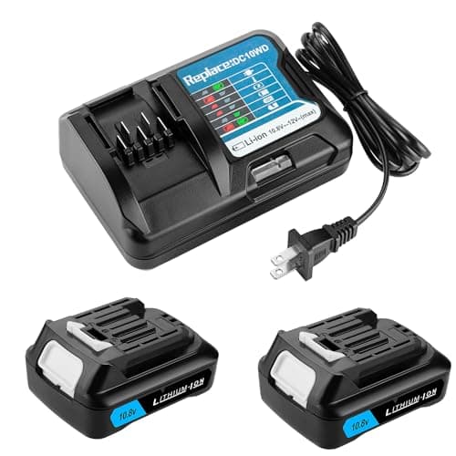 Powilling BL1015B 互換 マキタ 10.8v バッテリー DC10WD充電器セット マキタバッテリー10.8V BL1015 BL1030 BL1040 BL1050 BL1060 A-59863 マキタ10.8V充電器DC10WD、DC10SA、DC10WC、DC18REなど対応 【10.8バッテリー2個+DC10WD充電器1個セット】