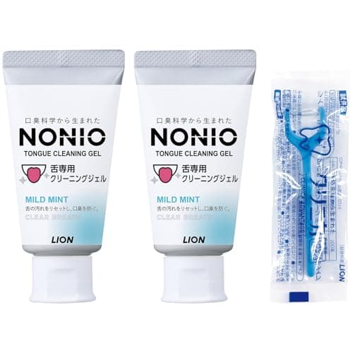【Amazon.co.jp限定】NONIO(ノニオ) 舌専用クリーニングジェル マイルドミント 45g×2個 + Y字フロス付き 舌用ジェル 舌磨き 舌苔 口臭予防 やさしく磨ける低刺激設計