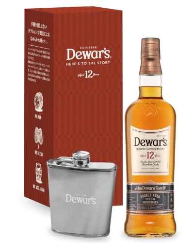 【スキットル付】デュワーズ 12年 [ ブレンデッド スコッチウイスキー スコットランド産 700ml 40%][正規品]フレーバー(ハチミツ/リンゴ/バニラ)ファーストフィルバーボン樽で追加熟成 - スコッチウイスキー国内売上No. 1