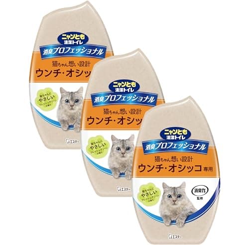 ニャンとも清潔トイレ 消臭プロフェッショナル 置き型消臭剤 フレッシュグリーンの香り 400ml×3個 猫用 芳香剤 猫 トイレ 消臭 まとめ買い