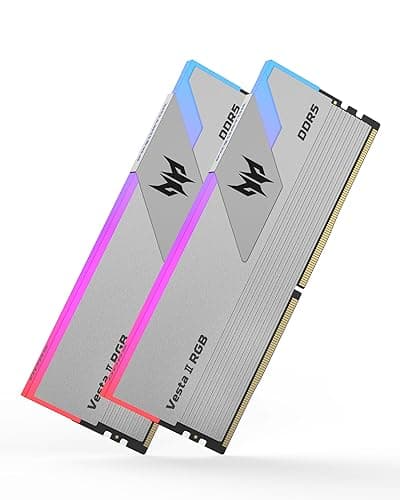 Acer Predator Vesta Ⅱ DDR5 6000MHz デスクトップPC用メモリ 32GB（16GB×2枚） CL32 RGB(発光型) シリーズ (PC5-48000) Intel XPM 3.0 準拠 AMD EXPOメモリキット シルバー BL.9BWWR.379