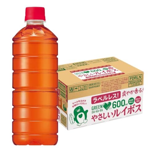 サントリー GREEN DA・KA・RA(グリーンダカラ) やさしいルイボス お茶 ノンカフェイン ラベルレス 600ml×24本