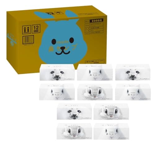 【Amazon.co.jp限定】ネピア 鼻セレブ ティシュ 400枚(200組)×10箱【ハーフケース品】パルプ100％ 白 保湿 ボックスティッシュ