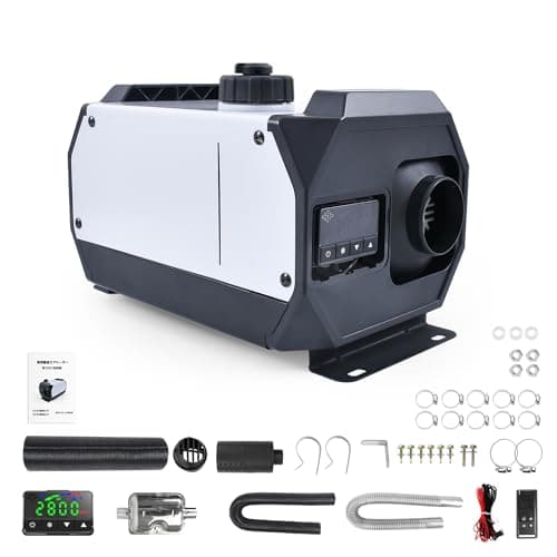 5KW車用 軽油 エアヒーター FFヒーター 燃料ヒーター 車用ヒーター 低燃費 （0.1-0.64L/H） 分体式エアヒーター パーキングヒータ リモコン付き LCDディスプレイサイレンサー 船舶 トラック バン バスに適用 除雪 除霜 ガラス凍結防止 組立て簡単日本語取扱説明書 ZM-AIR D5…