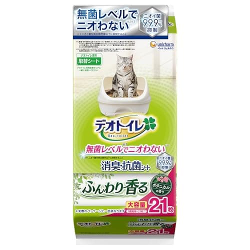 デオトイレ 消臭・抗菌シート ボタニカルの香り 猫用トイレシート 21枚 猫 Amazon.co.jp限定