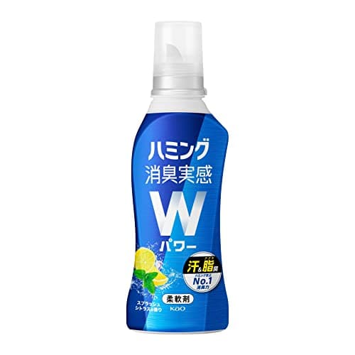 ハミング消臭実感Wパワー 柔軟剤 しつこい汗・脂臭まで、着用中ずーっと無限消臭 スプラッシュシトラスの香り 本体510ｍｌ