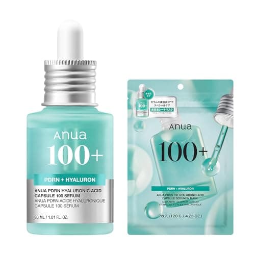 ANUA(アヌア)PDRNヒアルロン酸カプセル100セラム30ml+PDRNヒアルロン酸カプセル100セラムマスクパック(7枚入り) (美容液+マスクパック) 2STEPセット 水光肌 肌キメ ツヤ うるおい 保湿 コラーゲン フェイスマスク シートマスク pdrn hyaluron serum + maskpack インナードライ肌 混合肌 スキンケア【公式・正規品】