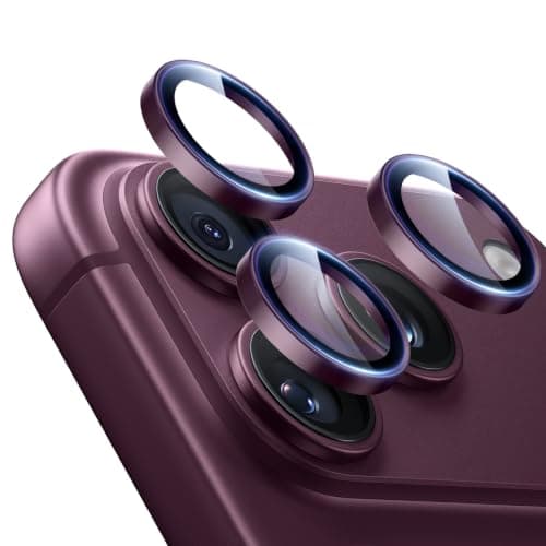 ESR iPhone 18 Pro カメラ保護 18ProMax カメラ保護 超薄設計 50kg耐衝撃 米軍MIL規格 1セット バーガンディ