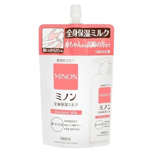 【Amazon.co.jp限定】 ミノン 全身保湿ミルク つめかえ用 320mL サンプル付き 【医薬部外品】 ボディミルク 敏感肌 肌あれ防止 保湿 乾燥対策 弱酸性 低刺激性