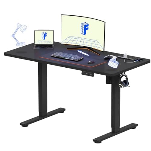 FlexiSpot 電動昇降デスク EF1Pro USB＆コンセント付き フック メモリ機能 耐荷重60kg 5年保証 120*60cm 黒+黒