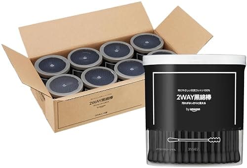 by Amazon 2WAY黒綿棒 200本x8個