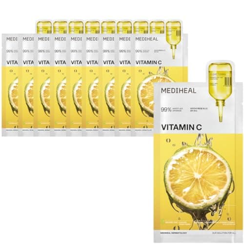 MEDIHEAL OFFICIAL(メディヒール) ビタミンCエッセンシャルマスク 10枚 Vitamin C Essential Mask 10P くすみケア 美容液たっぷり しっとり 水分 スキンケア ビタミンc パック シートマスク フェイスマスク フェイスパック